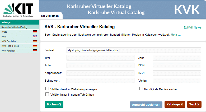 Literaturrecherche mit dem KVK