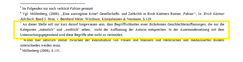 Kommentare in Fußnoten