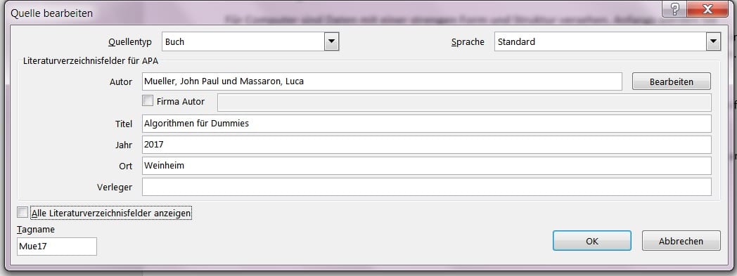 Literaturangaben machen