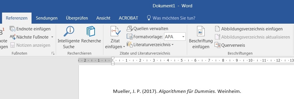 Literaturverzeichnis einfügen