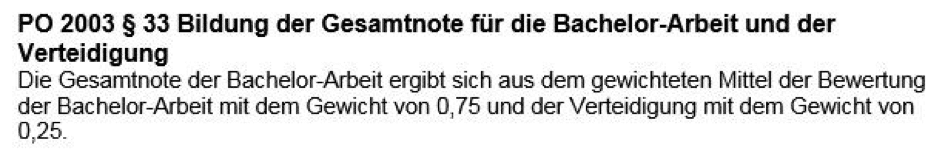 Ausschnitt aus der Prüfungsordnung der TU Cottbus
