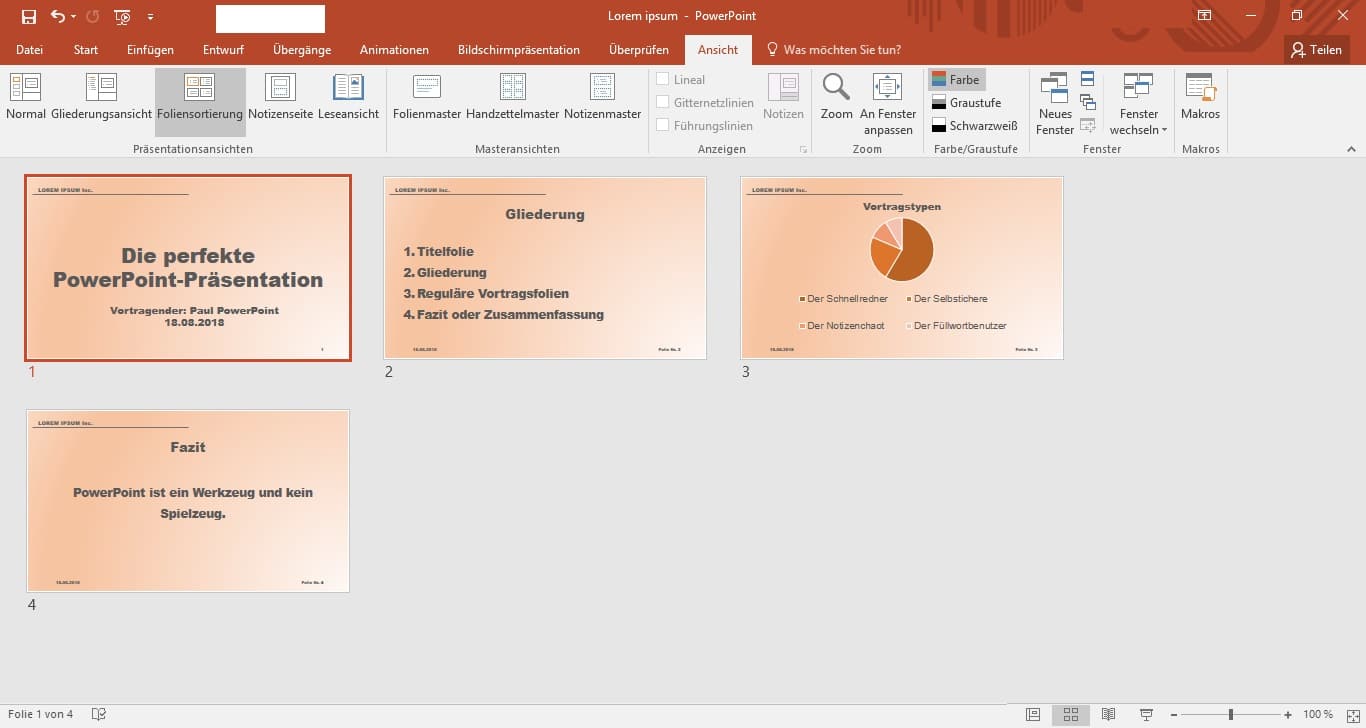 und presentation format