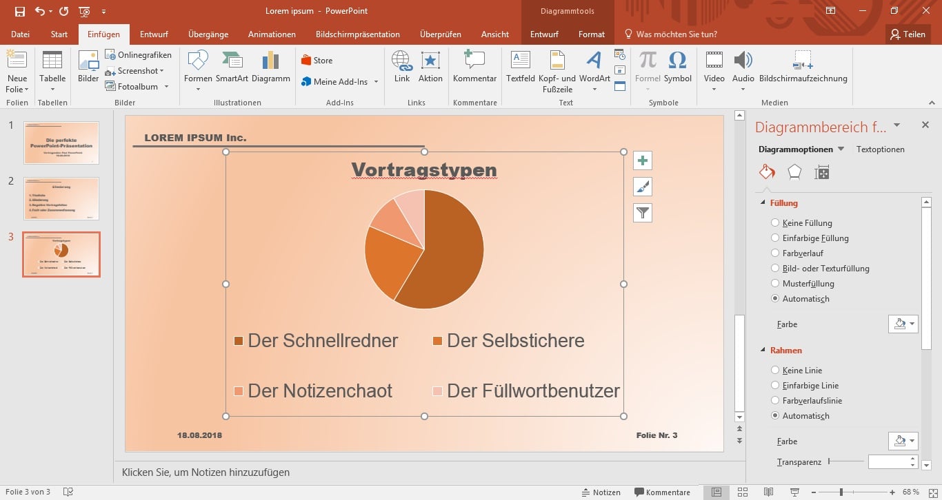 Auch bei Diagrammen muss die Beschriftung groß und gut lesbar sein