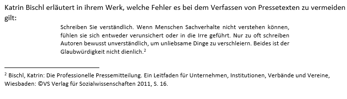 Deutsche Zitierweise: Direktes Zitat