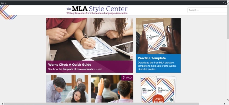 Die Webseite des MLA Style Centers