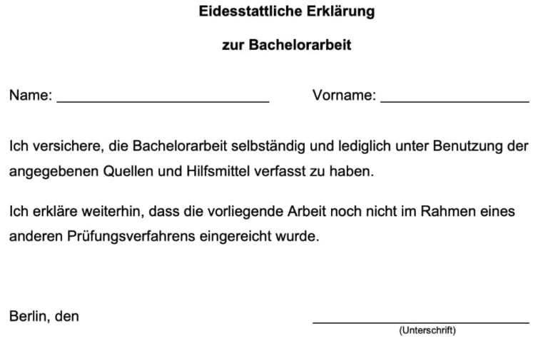 EIDESSTATTLICHE ERKLÄRUNG ‒ Vorlage, Muster & Tipps