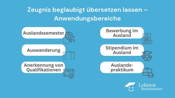 Zeugnis beglaubigt übersetzen – Anwendungsbereiche