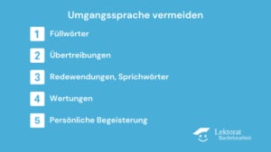Umgangssprache vermeiden – Kategorien